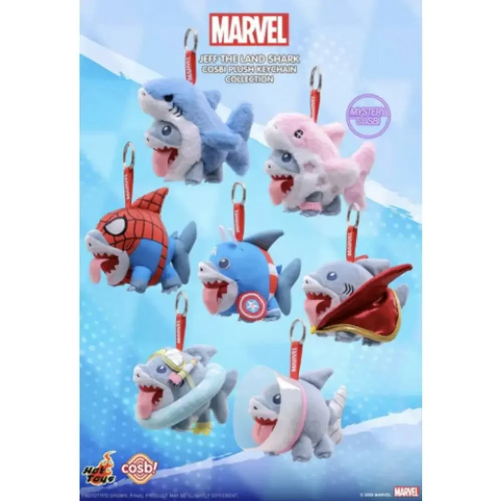 Cosbi x Disney x Marvel Jeff Land Shark Plush Keychain/Charm, Captain Jeff